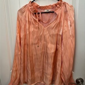 Entro Shimmering Coral Blouse women’s size large C